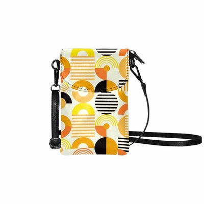 Small Cell Phone Purse Yellow And Orange Geometric Print - S3961 - Bags