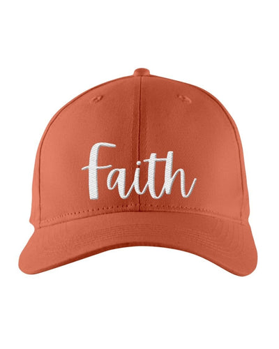 Snapback Cap - Faith Embroidered Graphic Hat / White Text - Snapback Hats