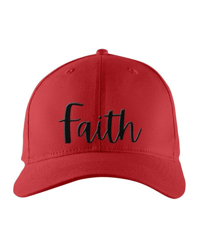 Snapback Cap - Faith Embroidered Hat / Black Text - Snapback Hats | Embroidered