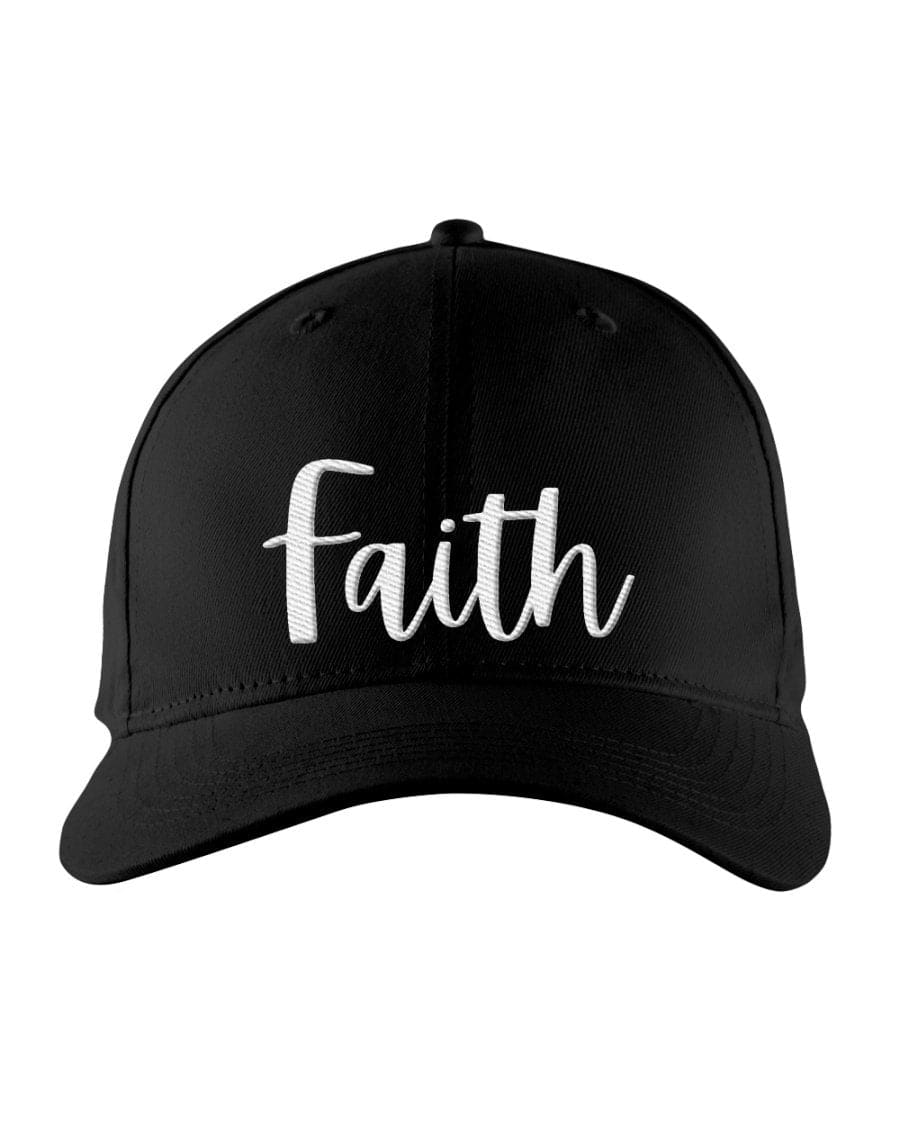 Snapback Cap - Faith Embroidered Hat / Yupoong 6 Panel / White Text - Snapback