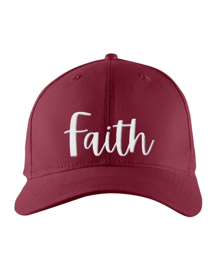 Snapback Cap - Faith Embroidered Hat / Yupoong 6 Panel / White Text - Snapback
