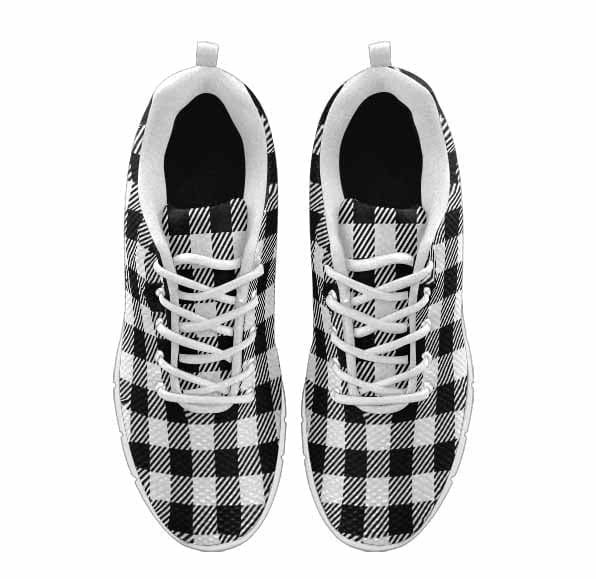 Sneakers for Men Buffalo Plaid Black and White Running Shoes - Mens | Sneakers