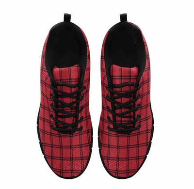 Sneakers For Men Buffalo Plaid Red And Black - Running Shoes Dg836 - Mens