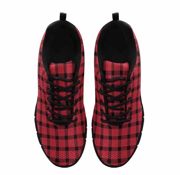 Sneakers for Men Buffalo Plaid Red and Black - Running Shoes Dg838 - Mens