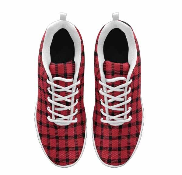 Sneakers for Men Buffalo Plaid Red and Black - Running Shoes Dg839 - Mens