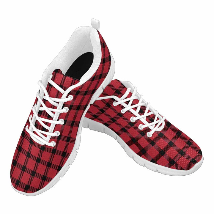 Sneakers for Men Buffalo Plaid Red and Black - Running Shoes Dg839 - Mens