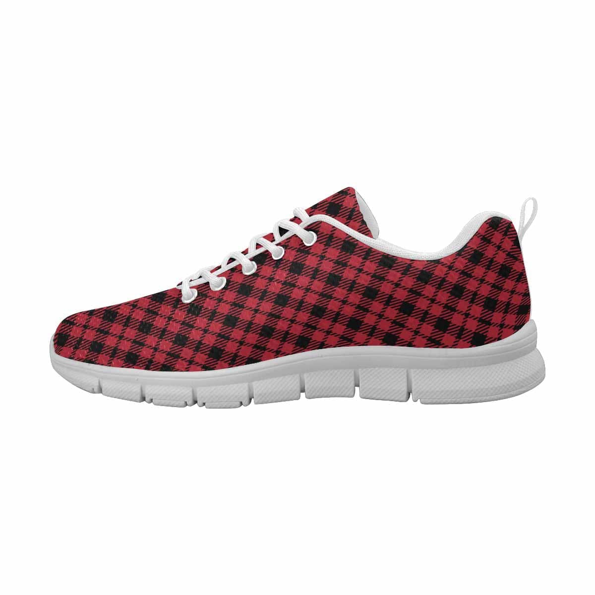 Sneakers For Men Buffalo Plaid Red And Black - Running Shoes Dg841 - Mens |
