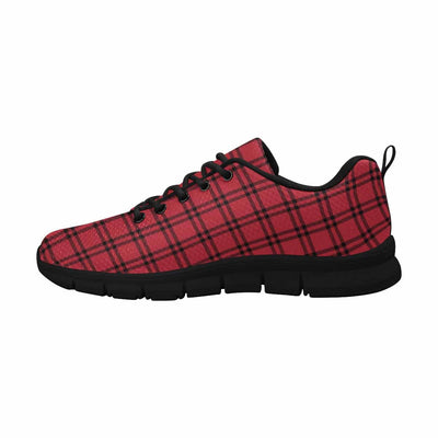 Sneakers For Men Buffalo Plaid Red And Black - Running Shoes Dg842 - Mens