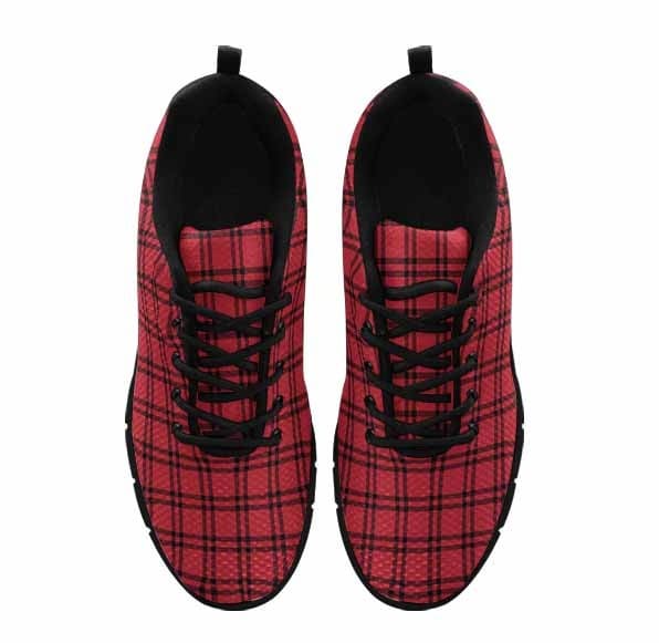 Sneakers for Men Buffalo Plaid Red and Black - Running Shoes Dg842 - Mens