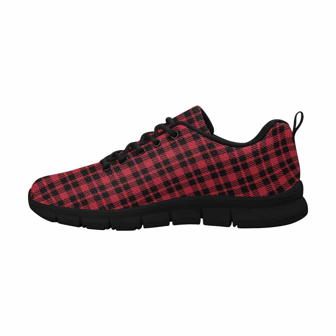 Sneakers for Men Buffalo Plaid Red and Black - Running Shoes Dg844 - Mens