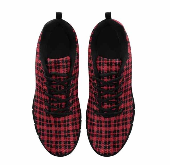 Sneakers for Men Buffalo Plaid Red and Black - Running Shoes Dg844 - Mens