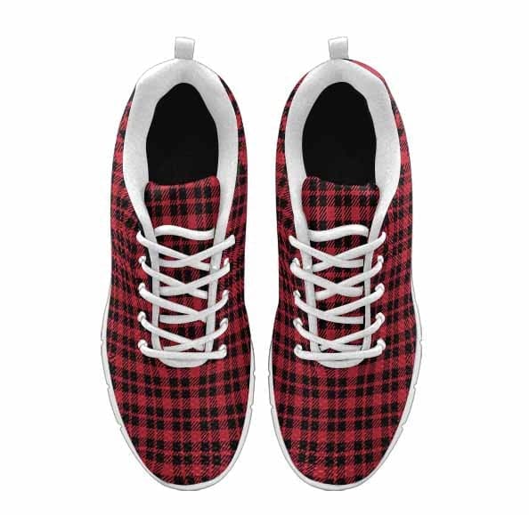 Sneakers for Men Buffalo Plaid Red and Black - Running Shoes Dg845 - Mens