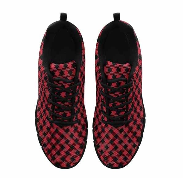 Sneakers for Men Buffalo Plaid Red and Black - Running Shoes Dg846 - Mens