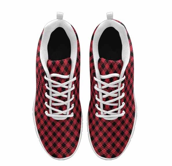 Sneakers for Men Buffalo Plaid Red and Black - Running Shoes Dg847 - Mens