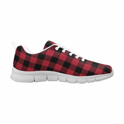 Sneakers For Men Buffalo Plaid Red And Black - Running Shoes Dg849 - Mens
