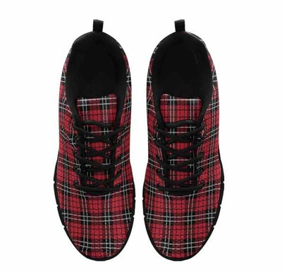 Sneakers For Men Buffalo Plaid Red And Black - Running Shoes Dg850 - Mens