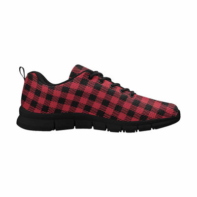 Sneakers For Men Buffalo Plaid Red And Black Running Shoes Dg852 - Mens