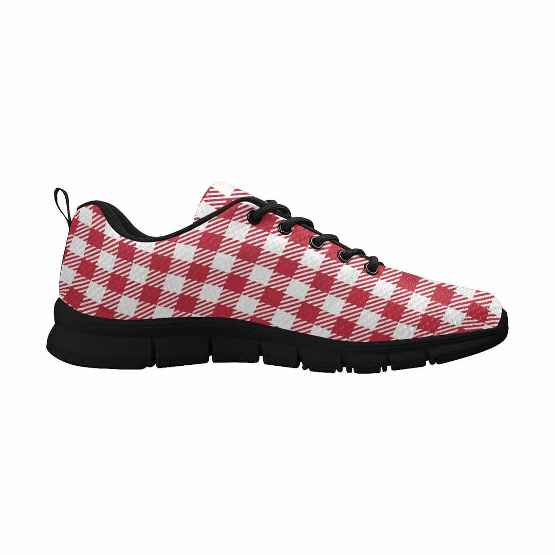 Sneakers for Men Buffalo Plaid Red and White - Running Shoes Dg854 - Mens