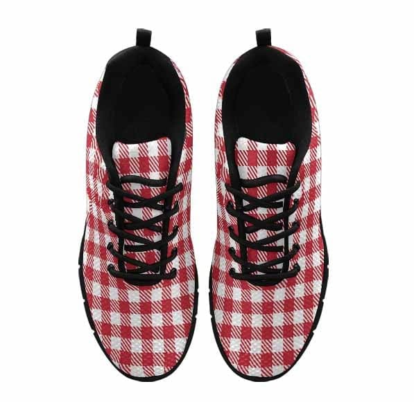 Sneakers for Men Buffalo Plaid Red and White - Running Shoes Dg854 - Mens