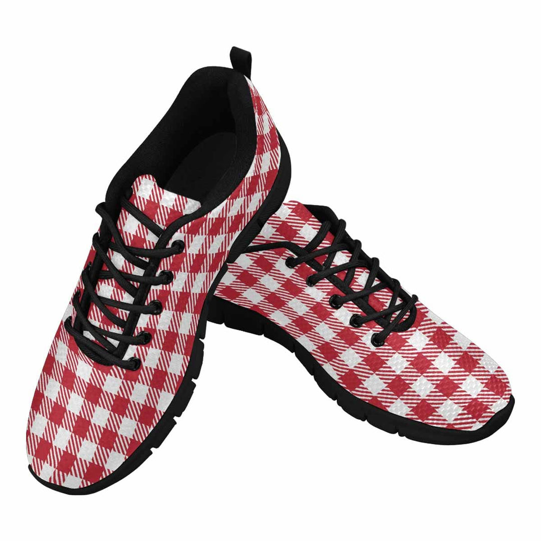 Sneakers for Men Buffalo Plaid Red and White - Running Shoes Dg854 - Mens