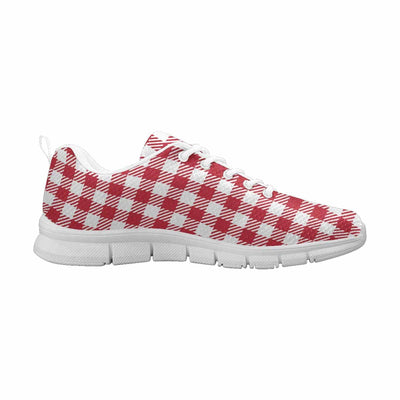 Sneakers For Men Buffalo Plaid Red And White - Running Shoes Dg855 - Mens