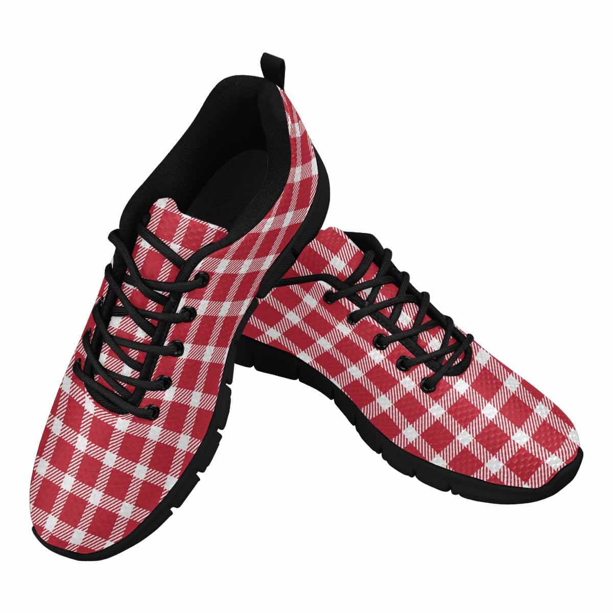 Sneakers For Men Buffalo Plaid Red And White - Running Shoes Dg856 - Mens |