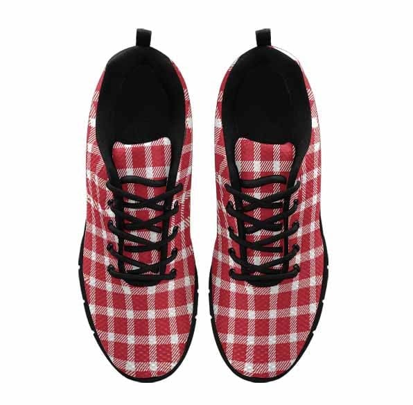 Sneakers for Men Buffalo Plaid Red and White - Running Shoes Dg856 - Mens