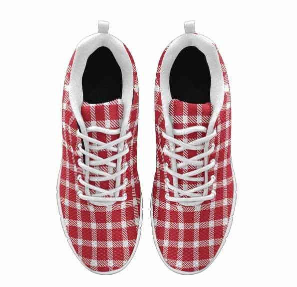 Sneakers for Men Buffalo Plaid Red and White - Running Shoes Dg857 - Mens