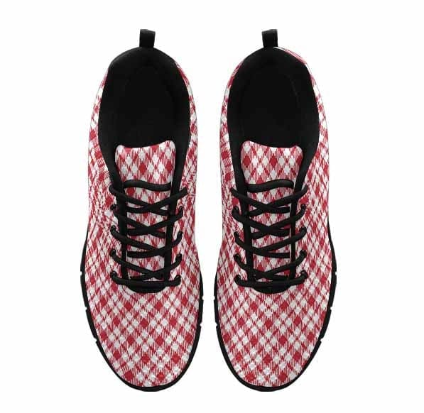 Sneakers for Men Buffalo Plaid Red and White - Running Shoes Dg858 - Mens