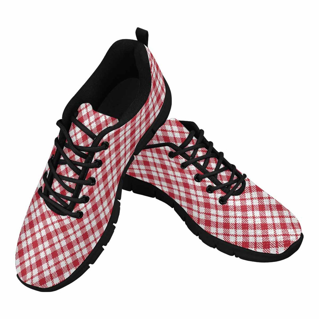 Sneakers for Men Buffalo Plaid Red and White - Running Shoes Dg858 - Mens