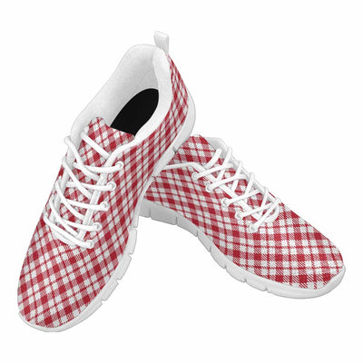 Sneakers For Men Buffalo Plaid Red And White - Running Shoes Dg859 - Mens