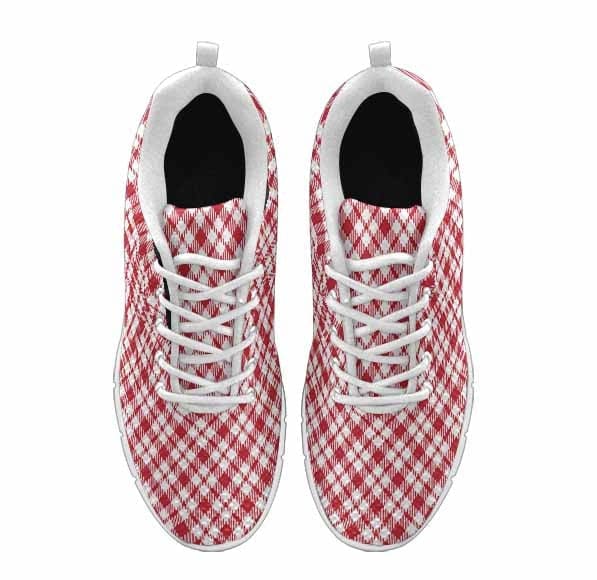 Sneakers for Men Buffalo Plaid Red and White - Running Shoes Dg859 - Mens