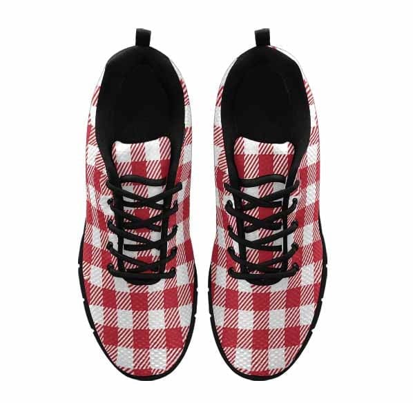 Sneakers for Men Buffalo Plaid Red and White Running Shoes Dg862 - Mens