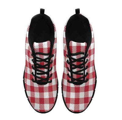 Sneakers For Men Buffalo Plaid Red And White Running Shoes Dg862 - Mens