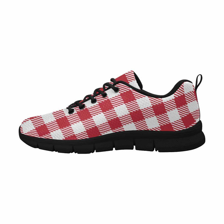 Sneakers for Men Buffalo Plaid Red and White Running Shoes Dg862 - Mens