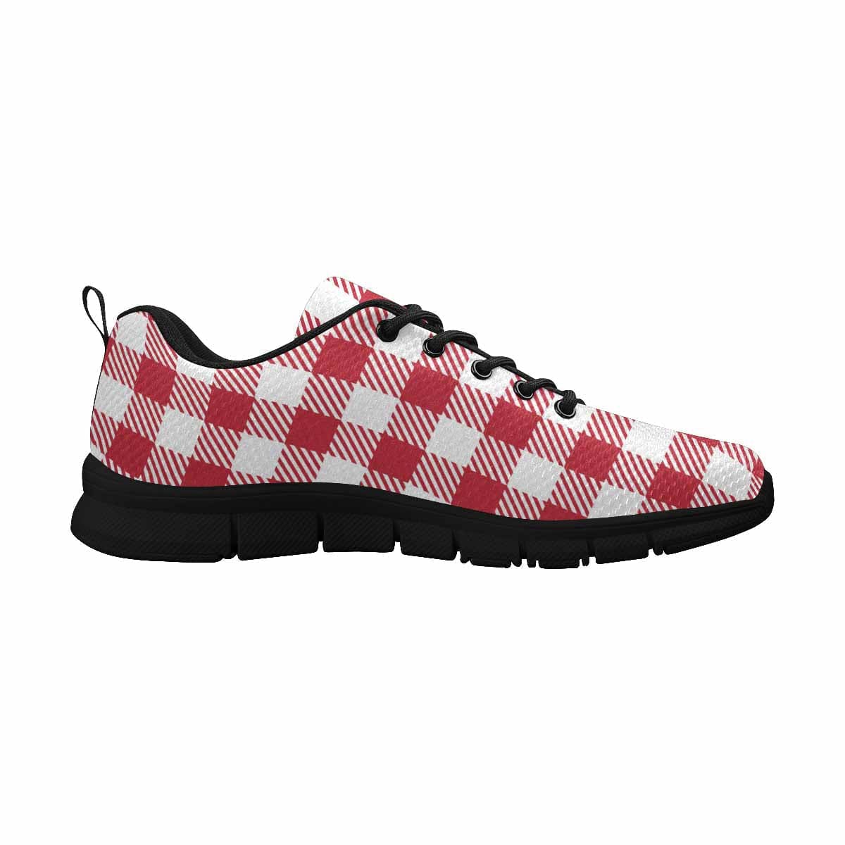 Sneakers For Men Buffalo Plaid Red And White Running Shoes Dg862 - Mens