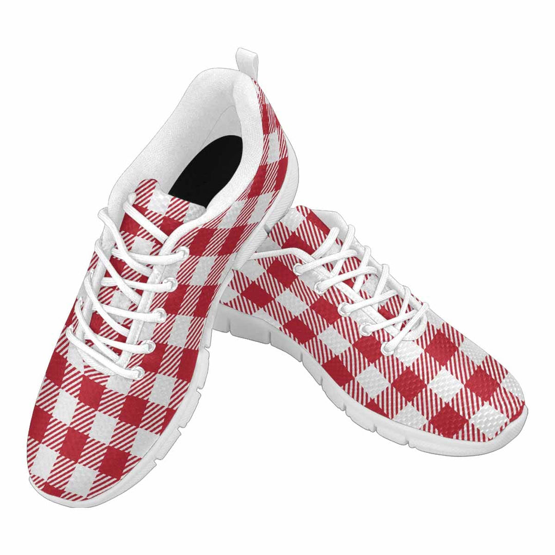 Sneakers for Men Buffalo Plaid Red and White - Running Shoes Dg863 - Mens