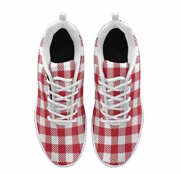 Sneakers for Men Buffalo Plaid Red and White - Running Shoes Dg863 - Mens