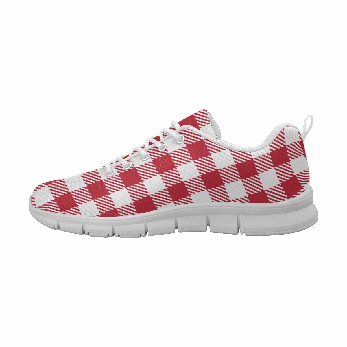 Sneakers For Men Buffalo Plaid Red And White - Running Shoes Dg863 - Mens