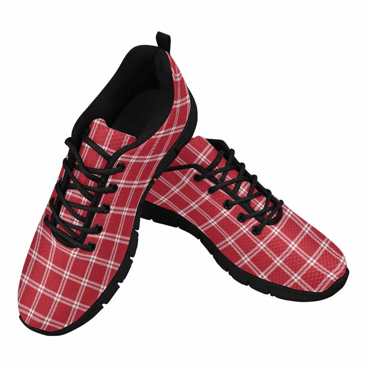 Sneakers for Men Buffalo Plaid Red and White Running Shoes Dg864 - Mens