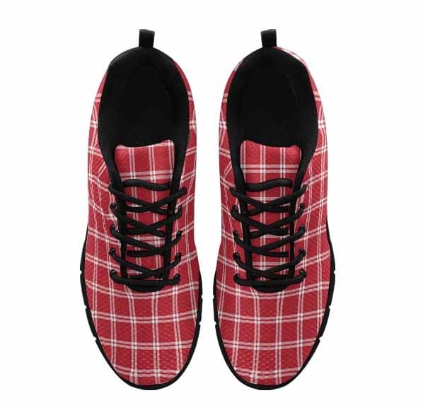 Sneakers For Men Buffalo Plaid Red And White Running Shoes Dg864 - Mens