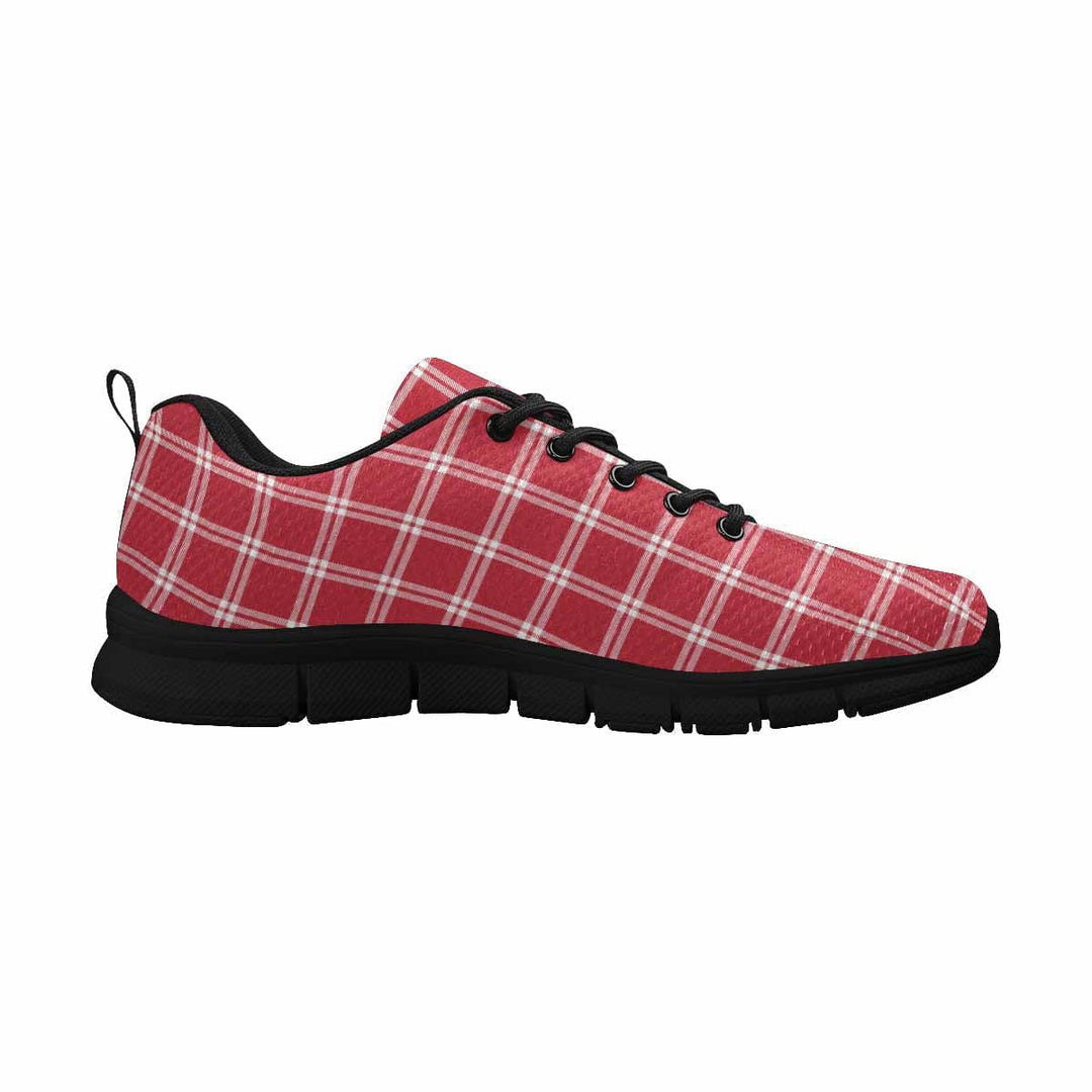 Sneakers for Men Buffalo Plaid Red and White Running Shoes Dg864 - Mens