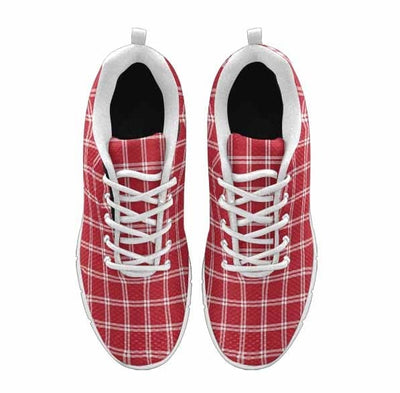 Sneakers For Men Buffalo Plaid Red And White - Running Shoes Dg865 - Mens