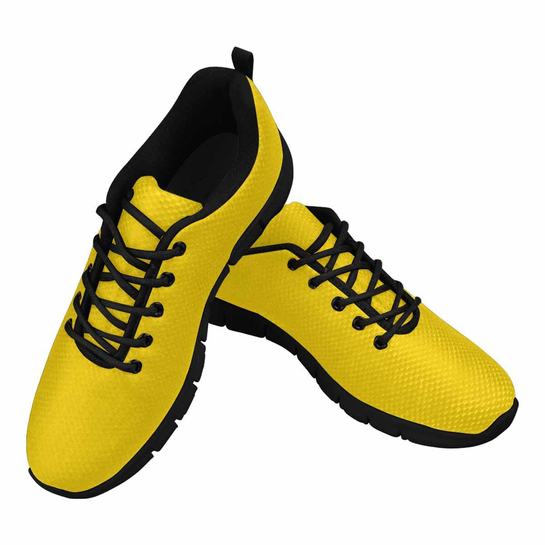 Sneakers for Men Golden Yellow - Canvas Mesh Athletic Running Shoes - Mens