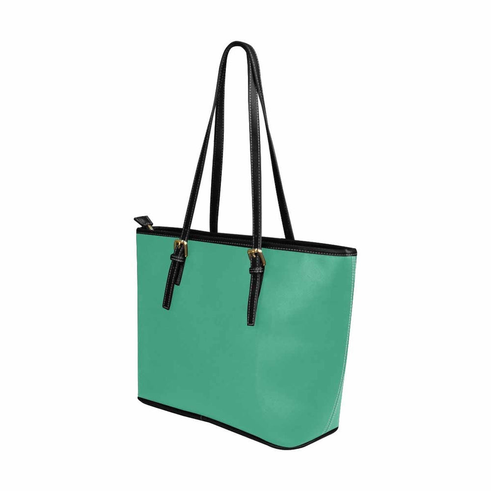 Large Leather Tote Shoulder Bag - Spearmint Green - Bags/Leather Tote Bags