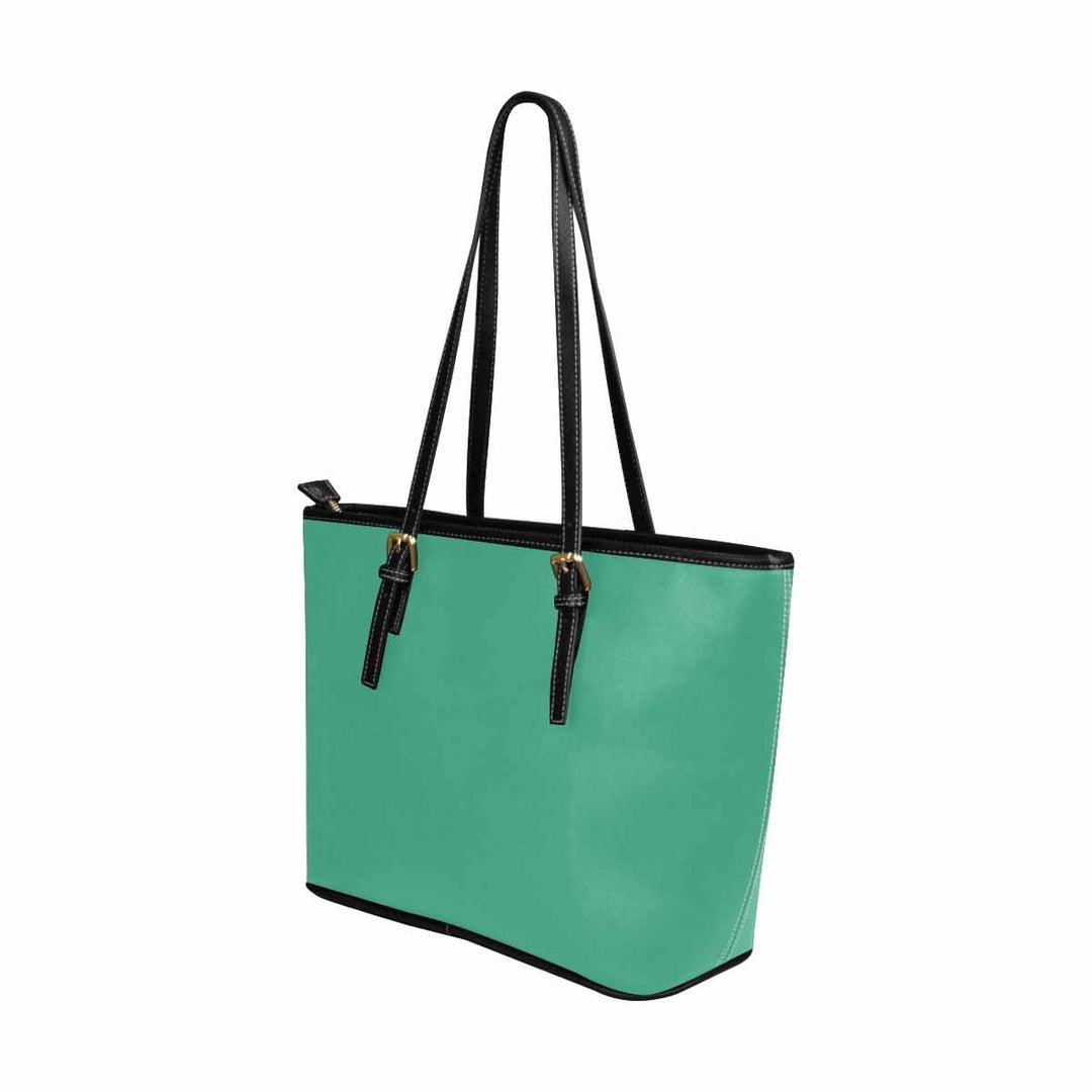 Large Leather Tote Shoulder Bag - Spearmint Green - Bags/Leather Tote Bags