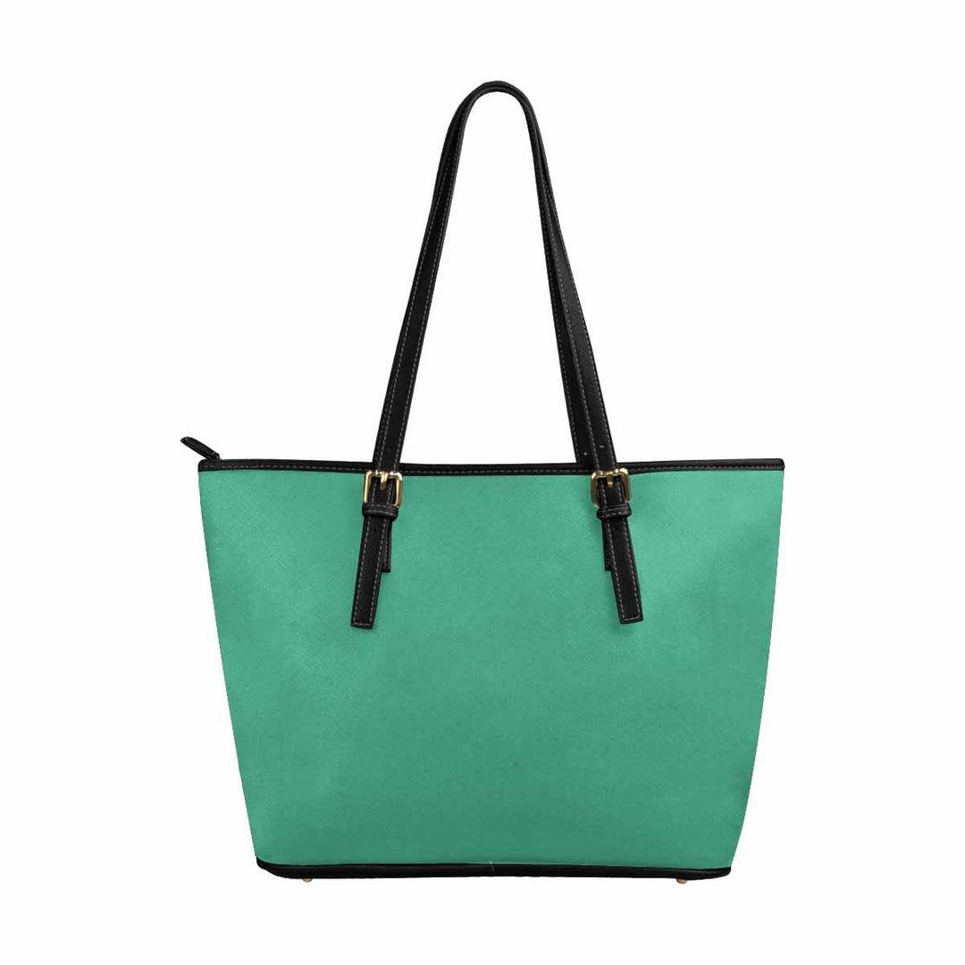 Large Leather Tote Shoulder Bag - Spearmint Green - Bags/Leather Tote Bags