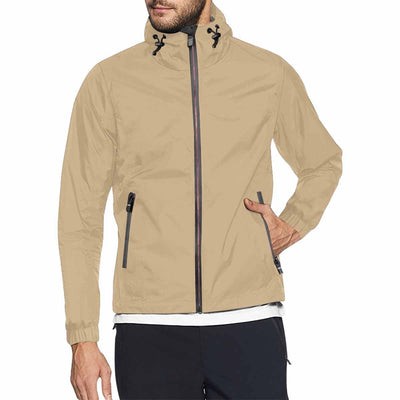 Tan Brown Hooded Windbreaker Jacket - Men / Women - Mens | Jackets