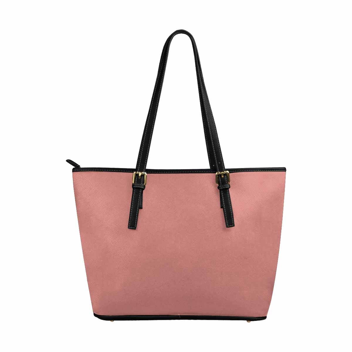 Large Leather Tote Shoulder Bag - Tiger Lily Pink - Bags | Leather Tote Bags