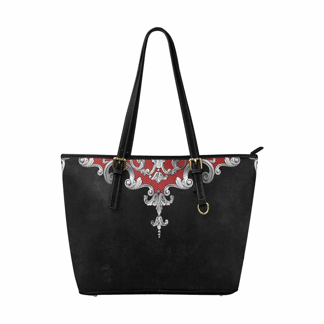 Large Leather Tote Shoulder Bag - Black Multicolor Handbag - Bags | Leather